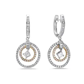 18K White Gold Ladies Earrings With 1.96 CT Diamonds