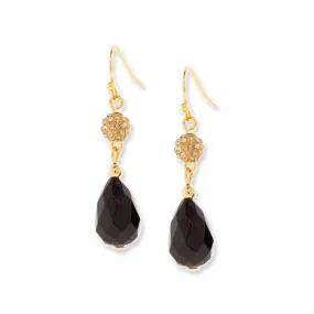 1928 Jewelry Black Briolette Drop Earrings