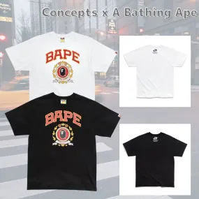 A BATHING APE  |Crew Neck Unisex Street Style Collaboration