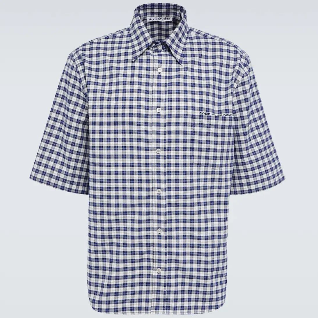 Acne Studios  |Gingham Unisex Street Style Plain Cotton Short Sleeves Logo