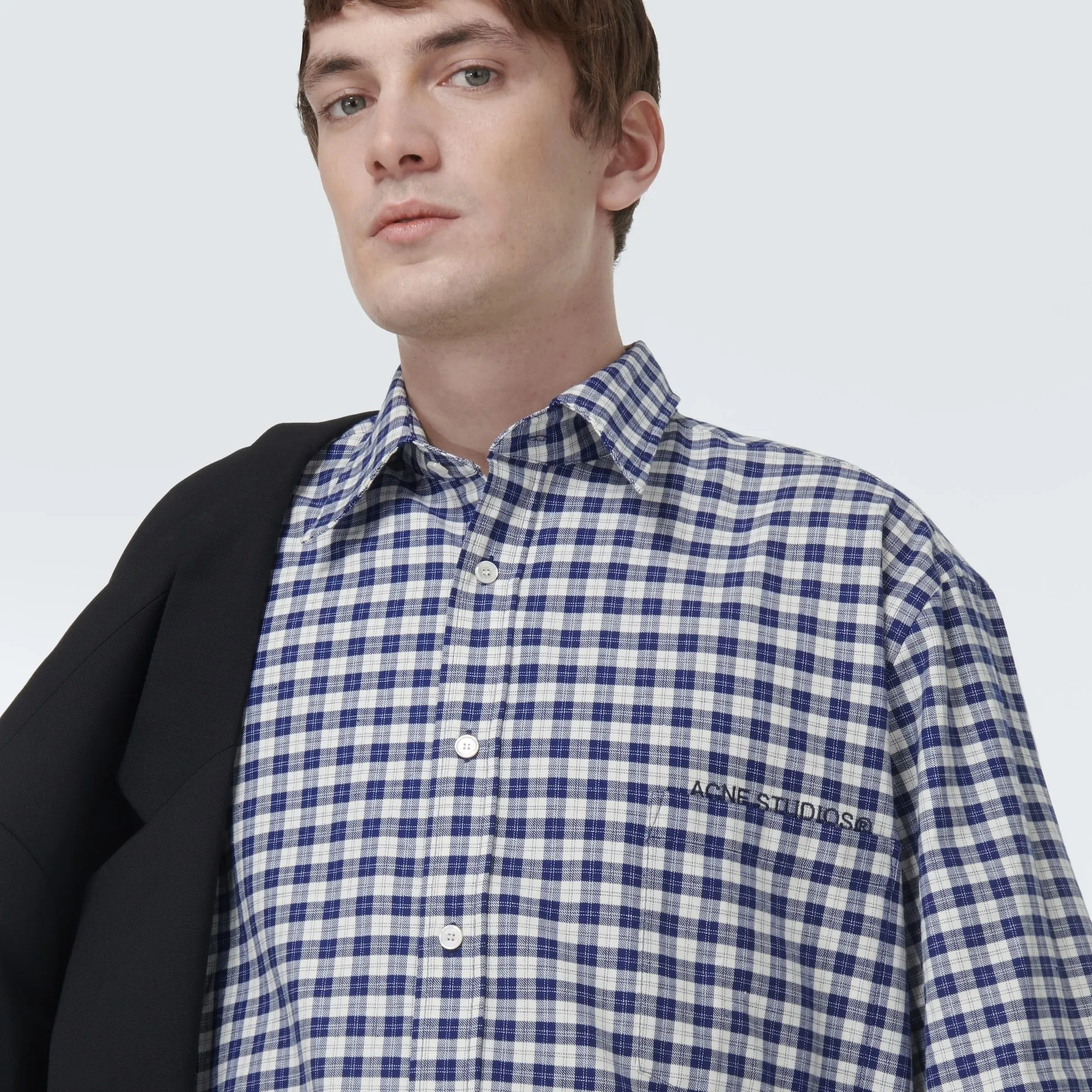 Acne Studios  |Gingham Unisex Street Style Plain Cotton Short Sleeves Logo