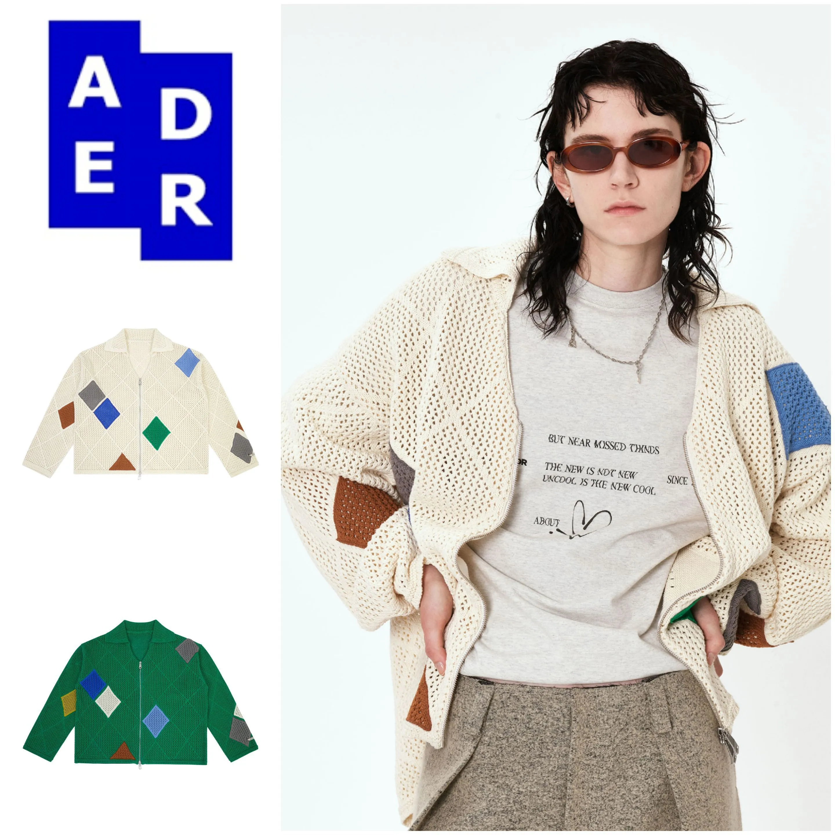 ADERERROR  |Unisex Street Style Logo Cardigans