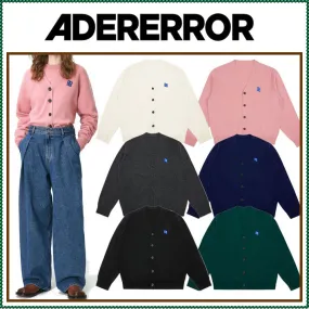 ADERERROR  |Unisex Street Style Plain Logo Cardigans