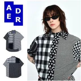 ADERERROR  |Unisex Street Style Short Sleeves Logo Shirts