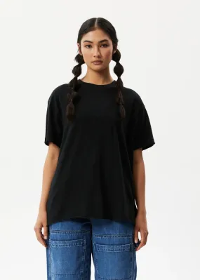 Afends Hemp Tee Slay Oversized Black