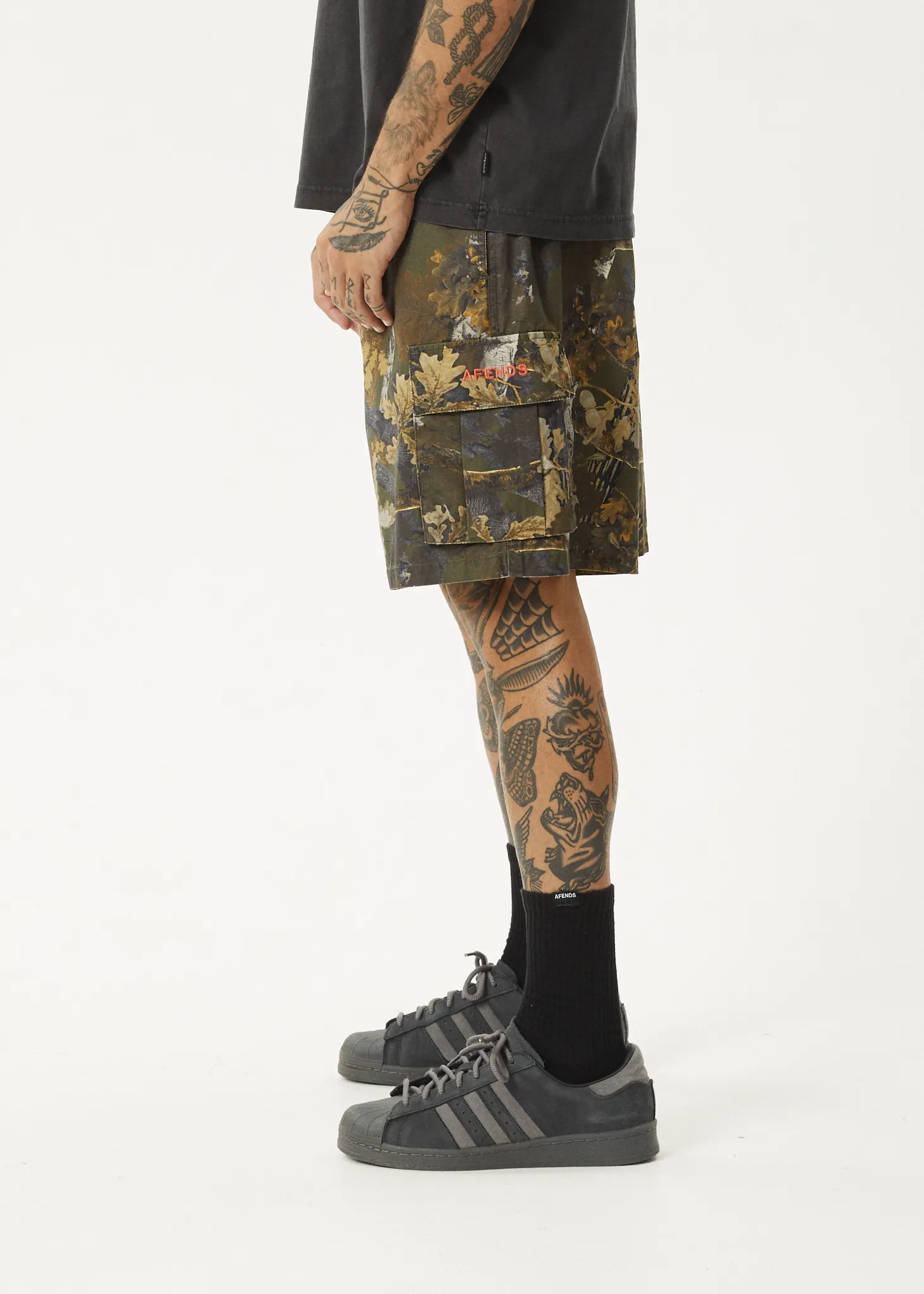 AFENDS Mens Ninety Eights Cargo - Oversized Cargo Short 20 Inch - Find Me