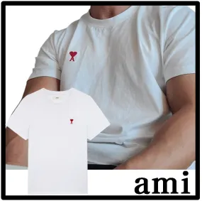 AMI PARIS  |Unisex Street Style Logo Designers T-Shirts