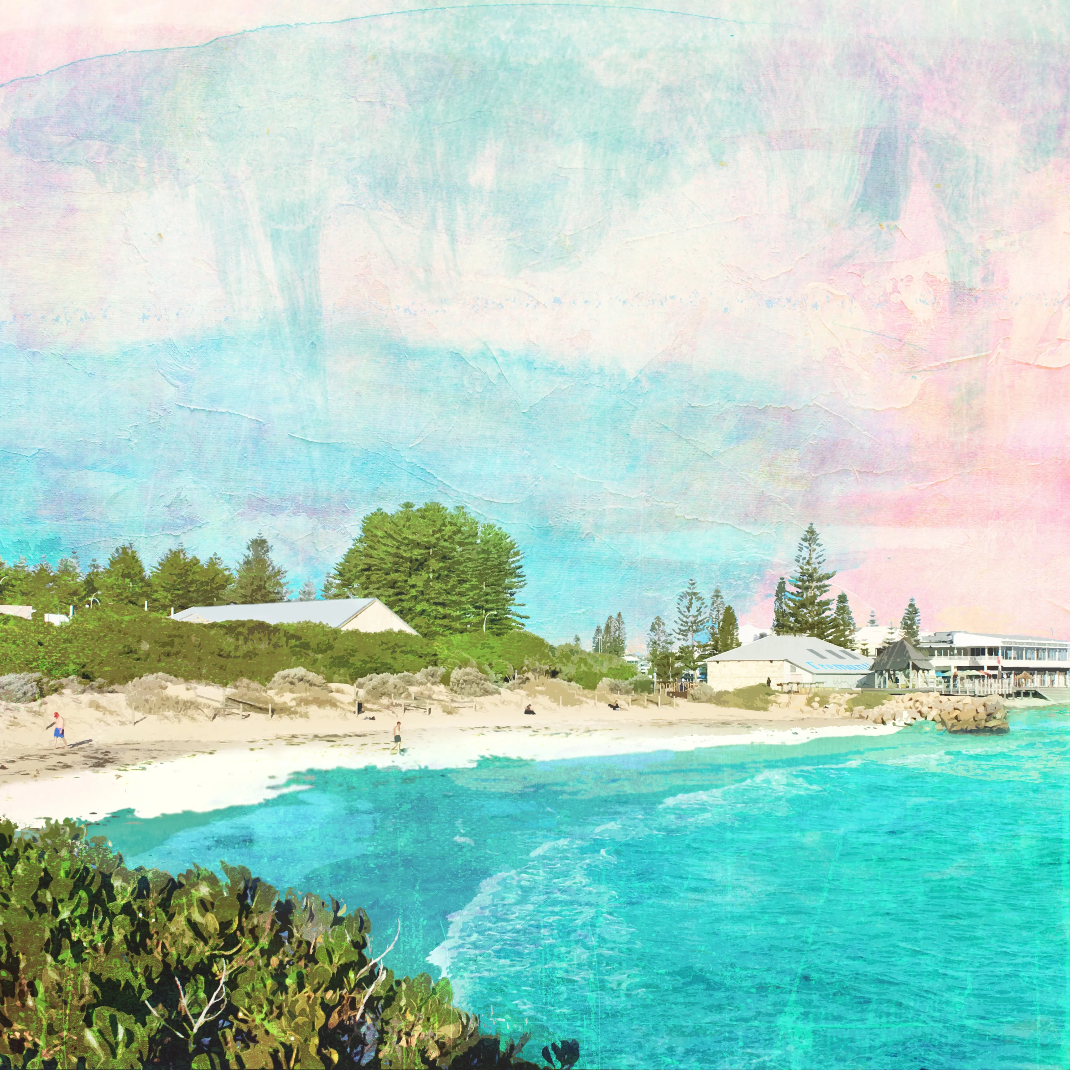 Bathers Beach Art Print