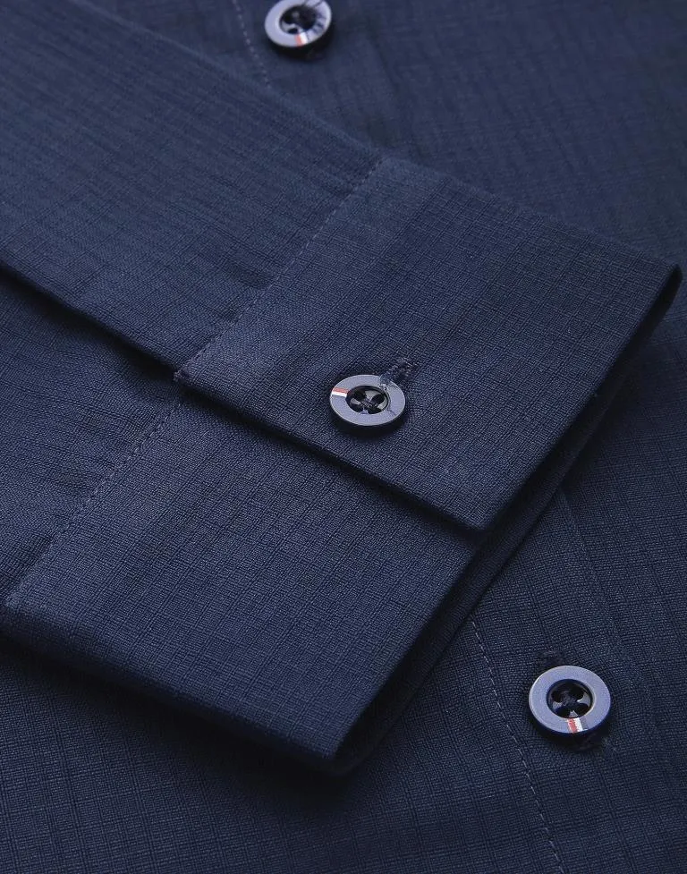 Blue Cotton Plain Shirt