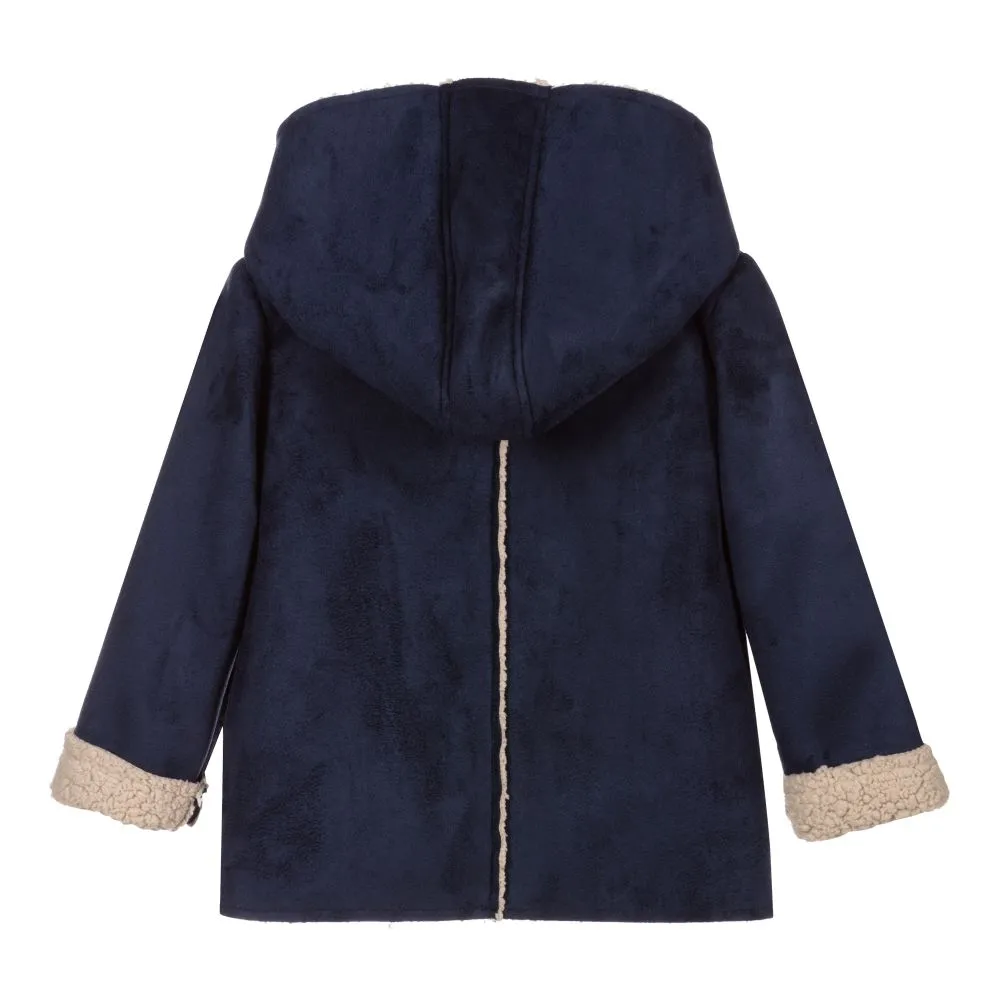 Boys Blue Faux Suede Coat 