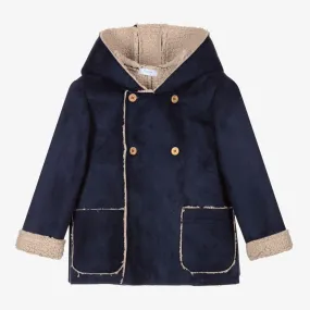 Boys Blue Faux Suede Coat 