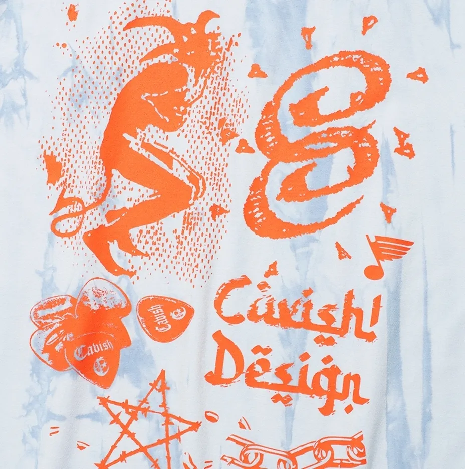 CAVISH  |Unisex Street Style Tie-dye Logo T-Shirts