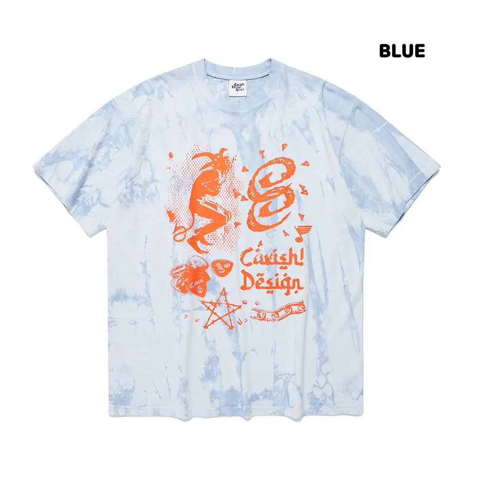 CAVISH  |Unisex Street Style Tie-dye Logo T-Shirts