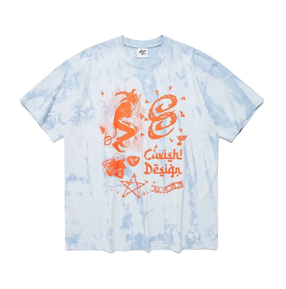 CAVISH  |Unisex Street Style Tie-dye Logo T-Shirts