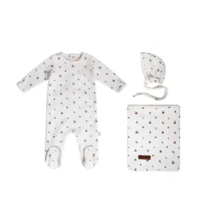 CHERRY PRINT VELOUR SET-Blue Cherry