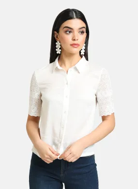 Classic Shirt With Schiffli Sleeves