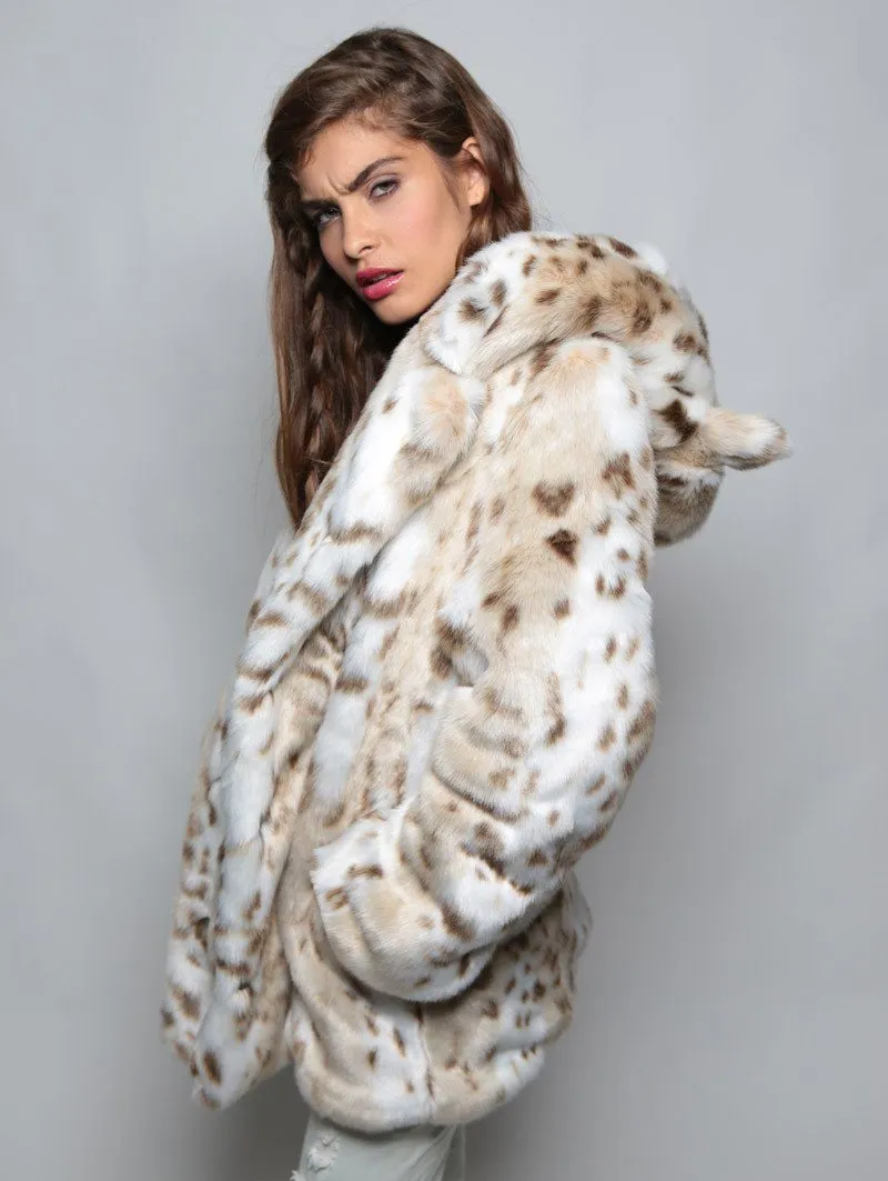 Classic Siberian Snow Leopard Faux Fur Coat