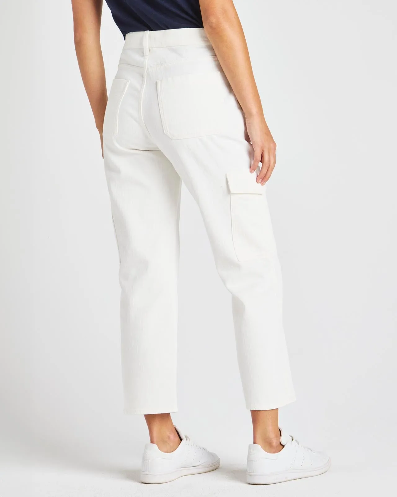 Crop Denim Cargo Pant