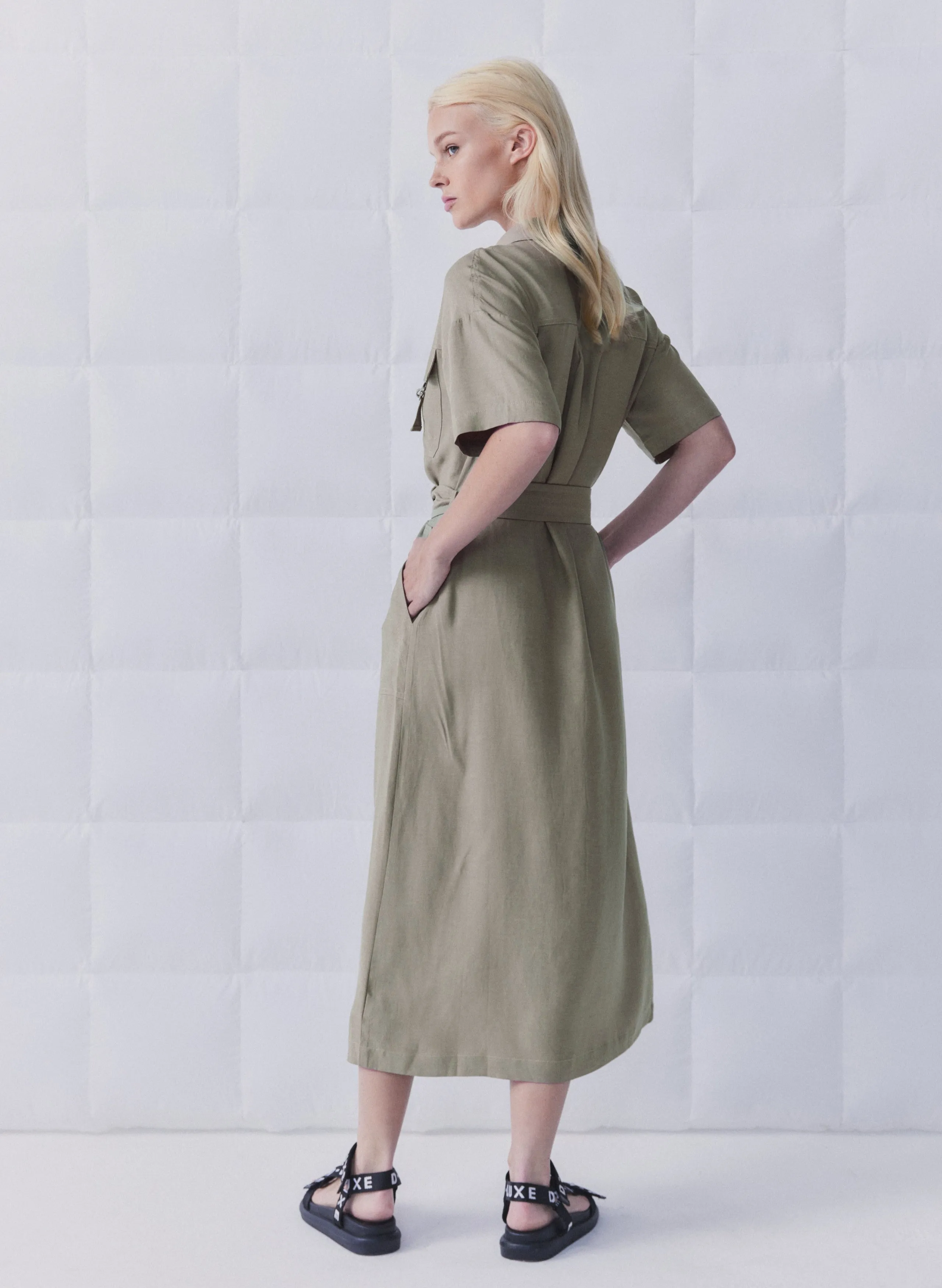 D-Luxe Cargo Pocket Midi Dress