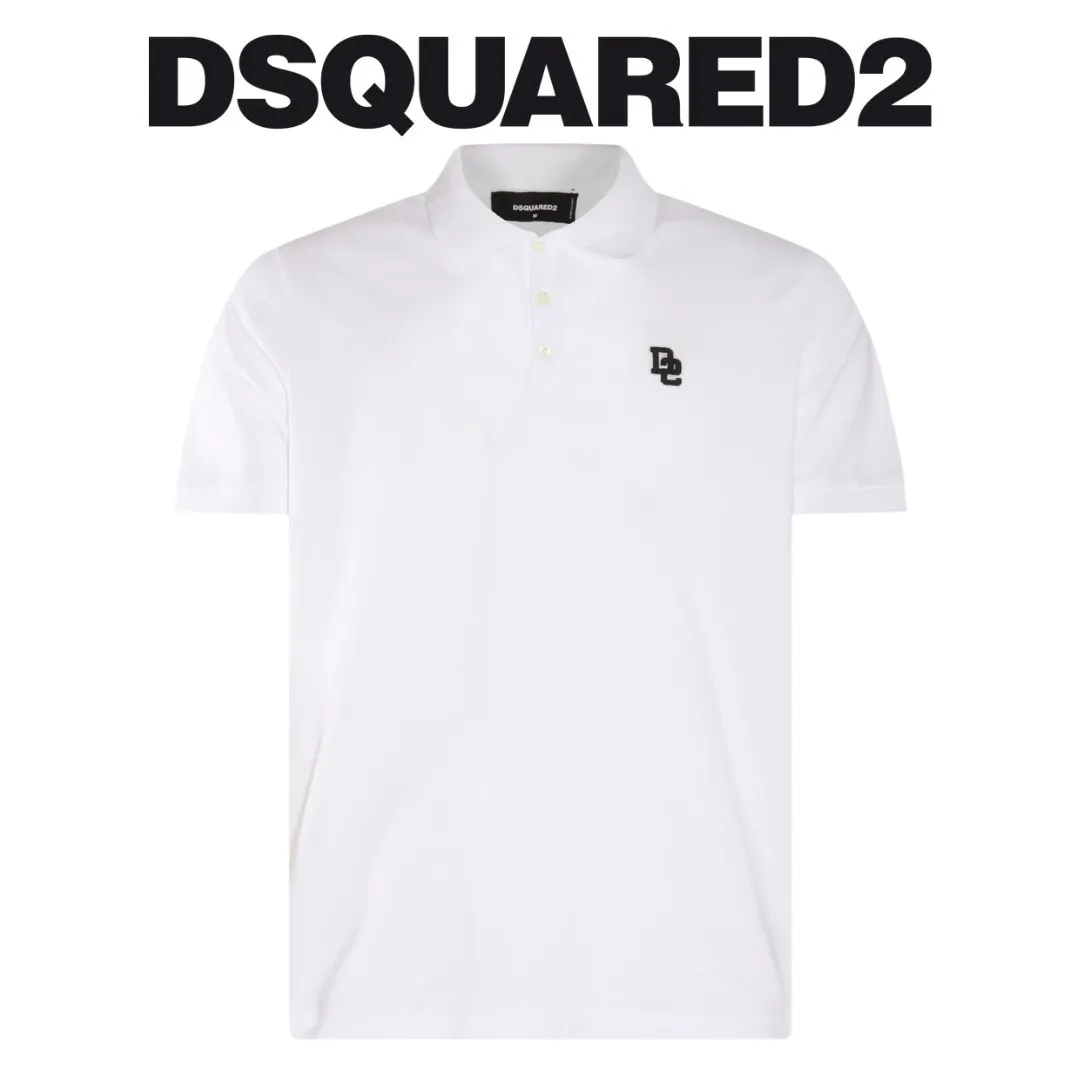 D SQUARED2  |Plain Cotton Short Sleeves Logo Luxury Polos