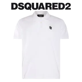 D SQUARED2  |Plain Cotton Short Sleeves Logo Luxury Polos