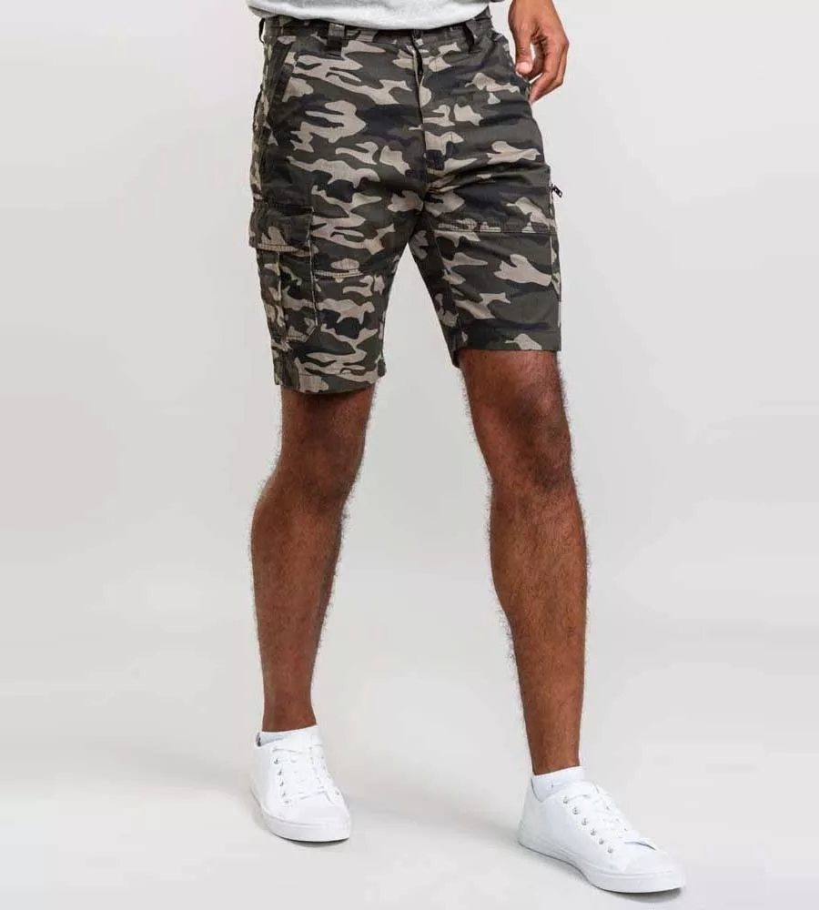 D555 Mens Camouflage Print Cargo Shorts (CHADWICK 1)