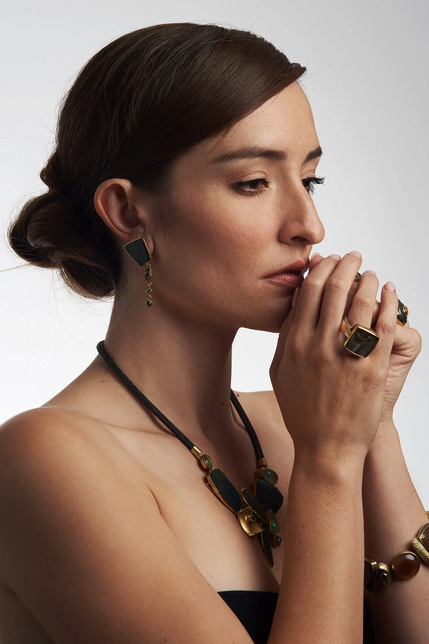 Earrings with Labradorite