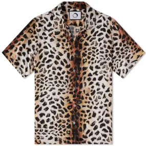 Endless Joy Leopard Print Vacation ShirtOrange & Black