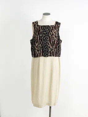 FB Leopard And Stone Crinkle Rayon Tank Dress