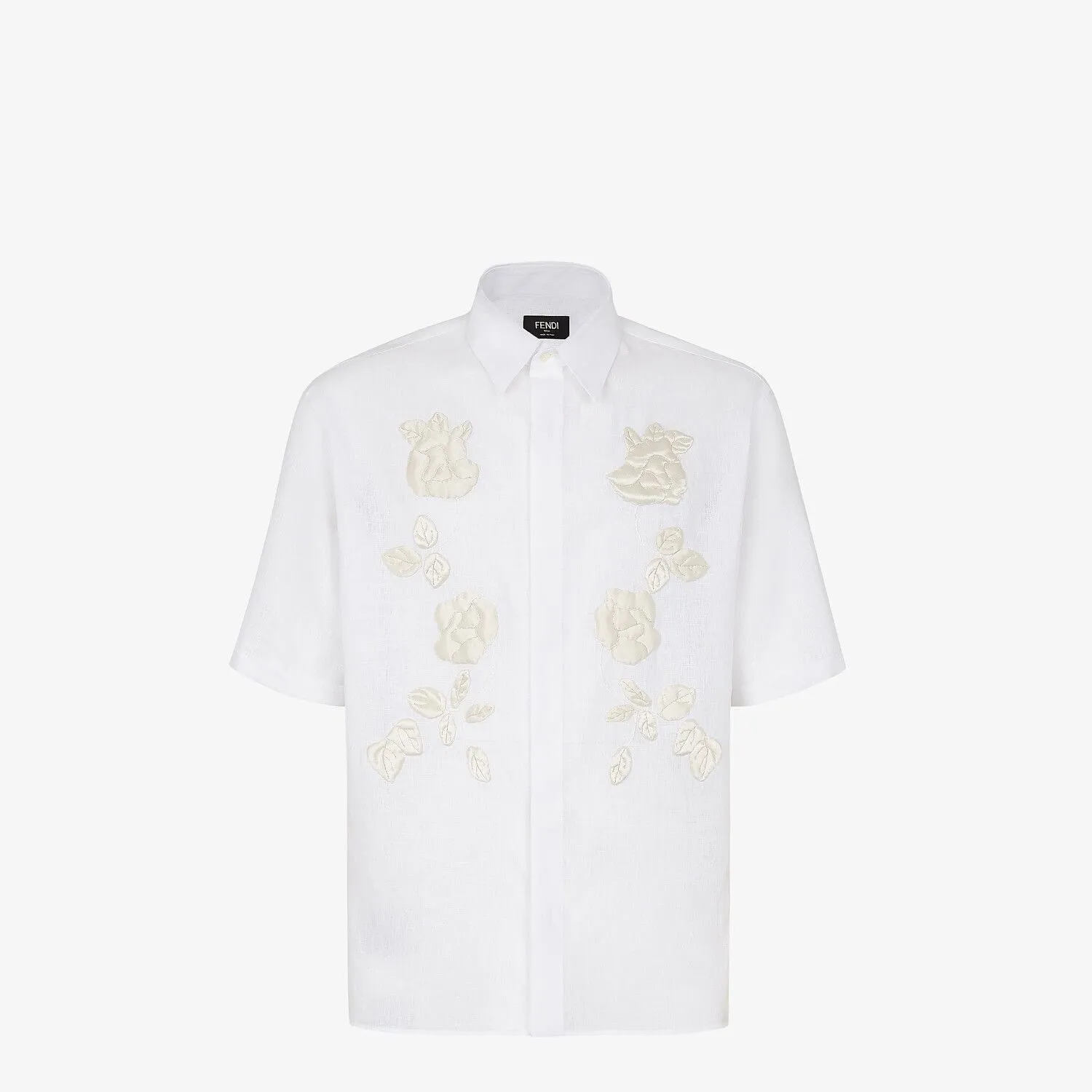 FENDI  |Flower Patterns Unisex Linen Short Sleeves Oversized Luxury