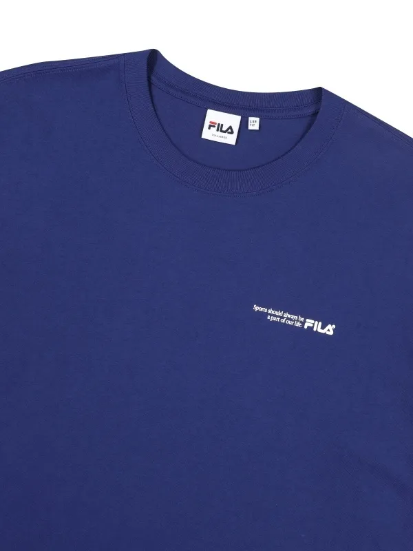 FILA  |Unisex Street Style Plain Cotton Short Sleeves Logo T-Shirts