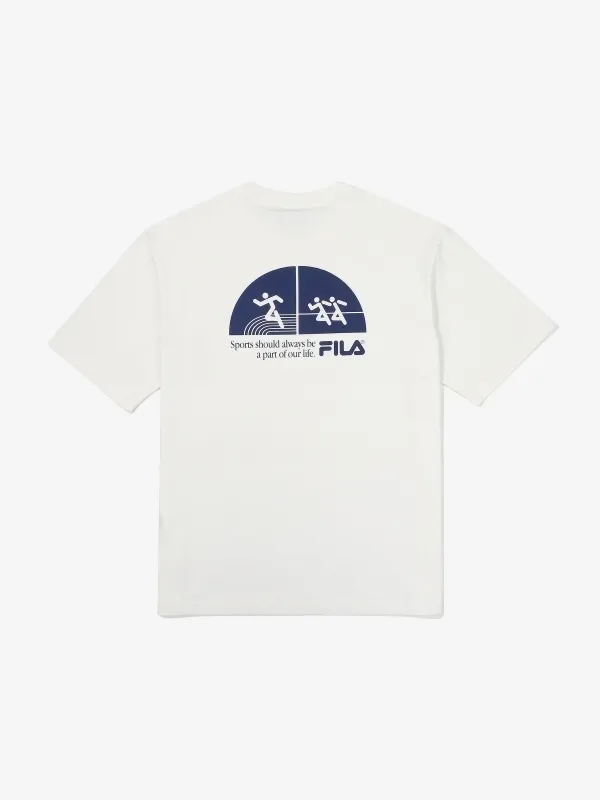 FILA  |Unisex Street Style Plain Cotton Short Sleeves Logo T-Shirts