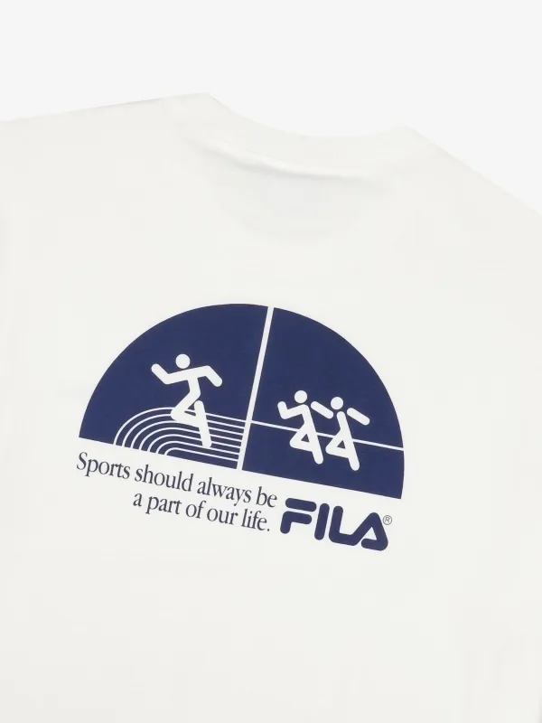 FILA  |Unisex Street Style Plain Cotton Short Sleeves Logo T-Shirts