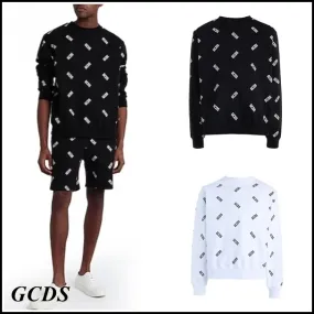 GCDS  |Monogram Unisex Street Style Long Sleeves Cotton Logo