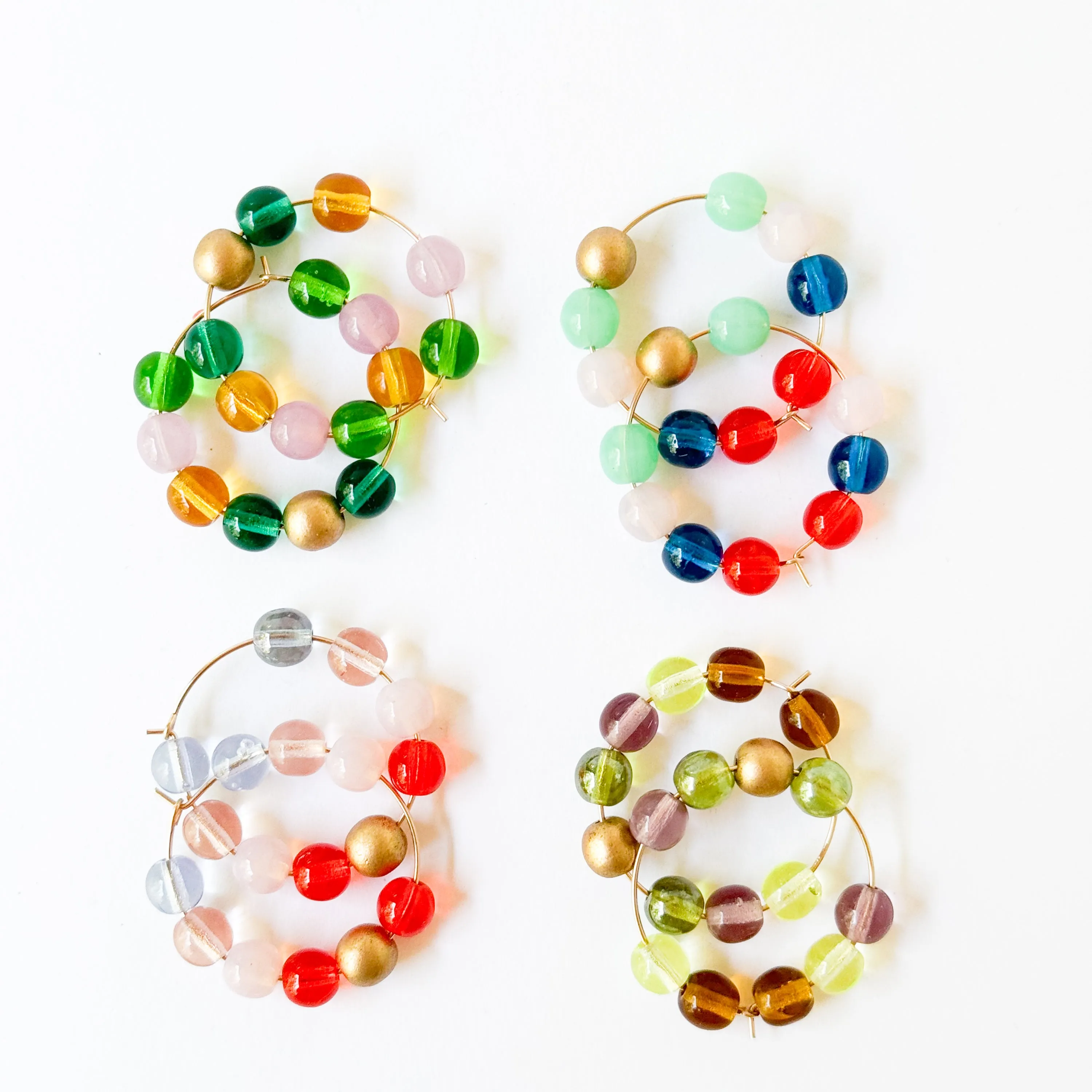 Gold Filled Hoops with Big Beads - WS