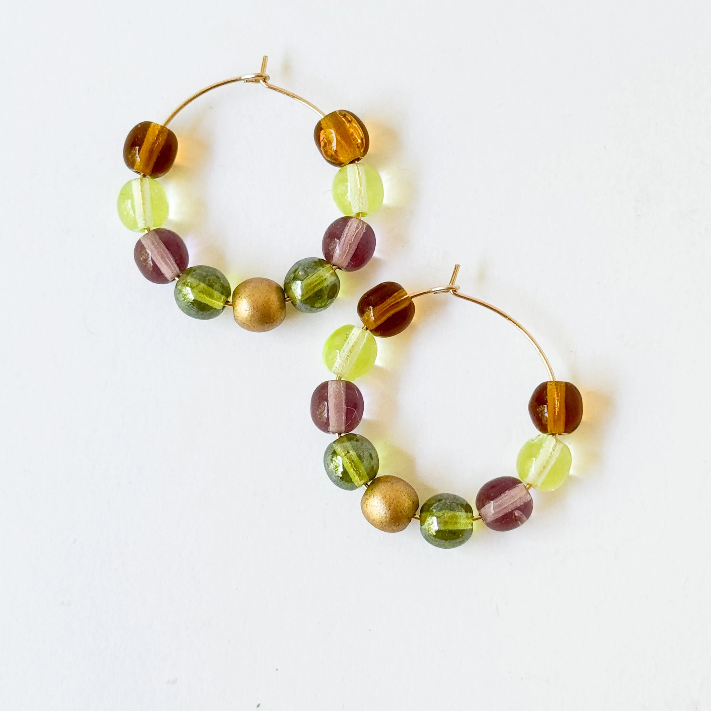 Gold Filled Hoops with Big Beads - WS