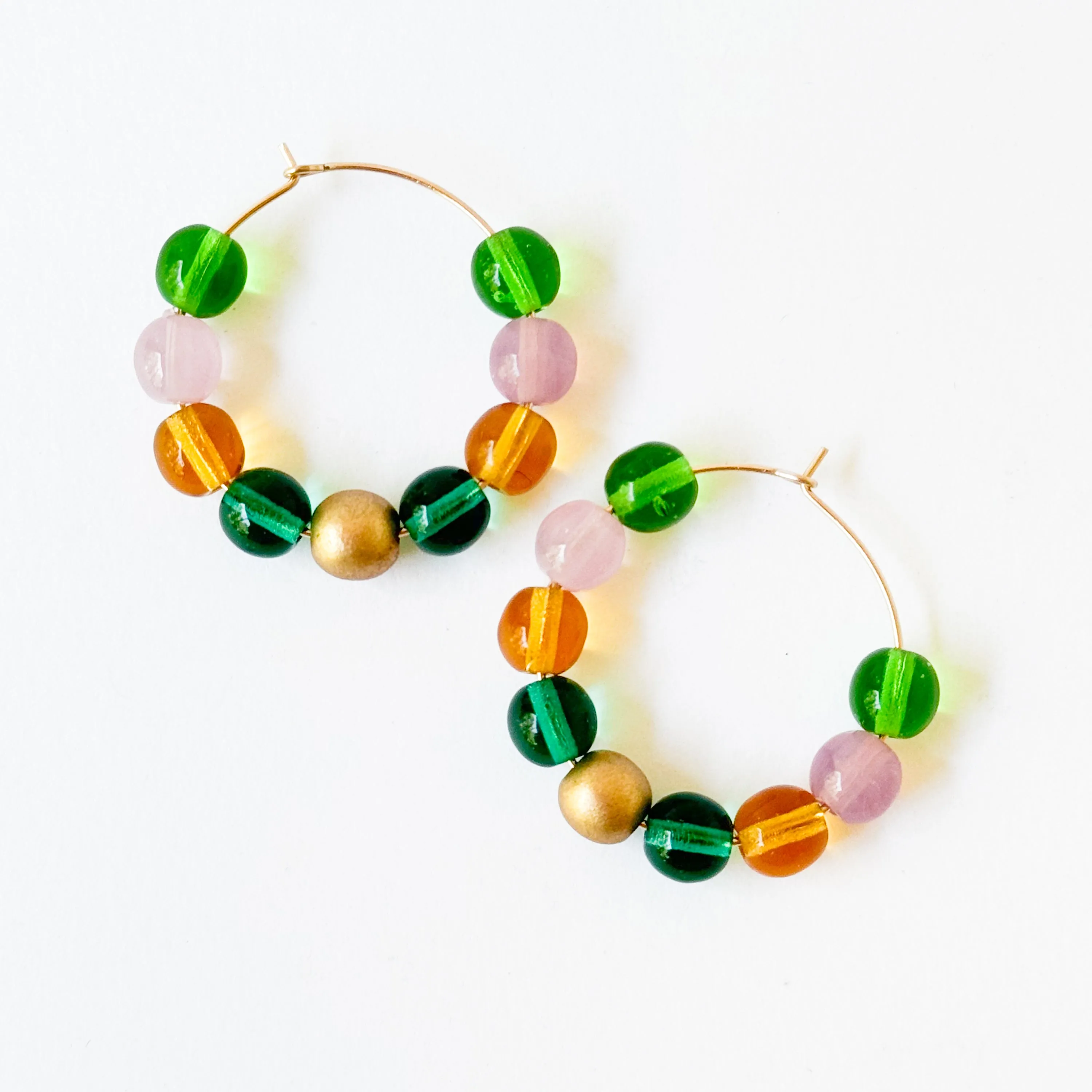 Gold Filled Hoops with Big Beads - WS