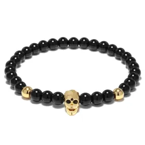 Hematite Elegance Unisex Skull Bracelet