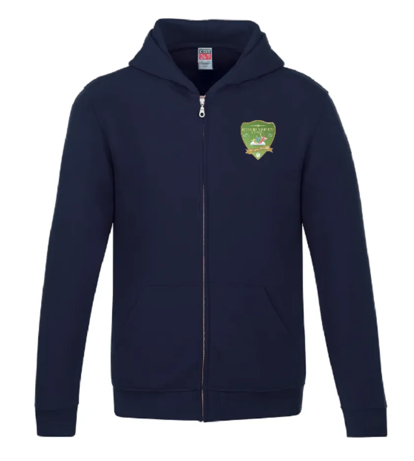 Honoré Mercier Full Zip Hooded Unisex Navy Sweatshirt