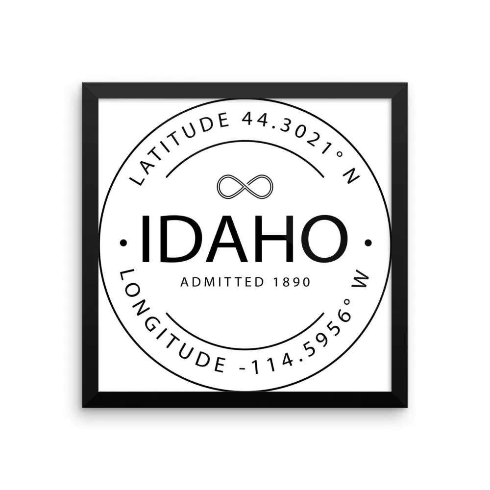 Idaho - Framed Print - Latitude & Longitude