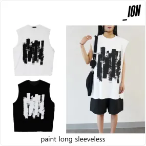 IONSEOUL  |Unisex Sleeveless Street Style U-Neck Cotton Logo