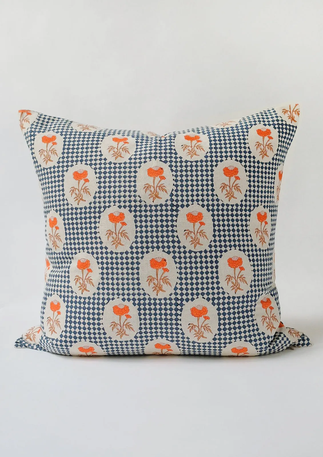 Kaberi Block Print Linen Pillow