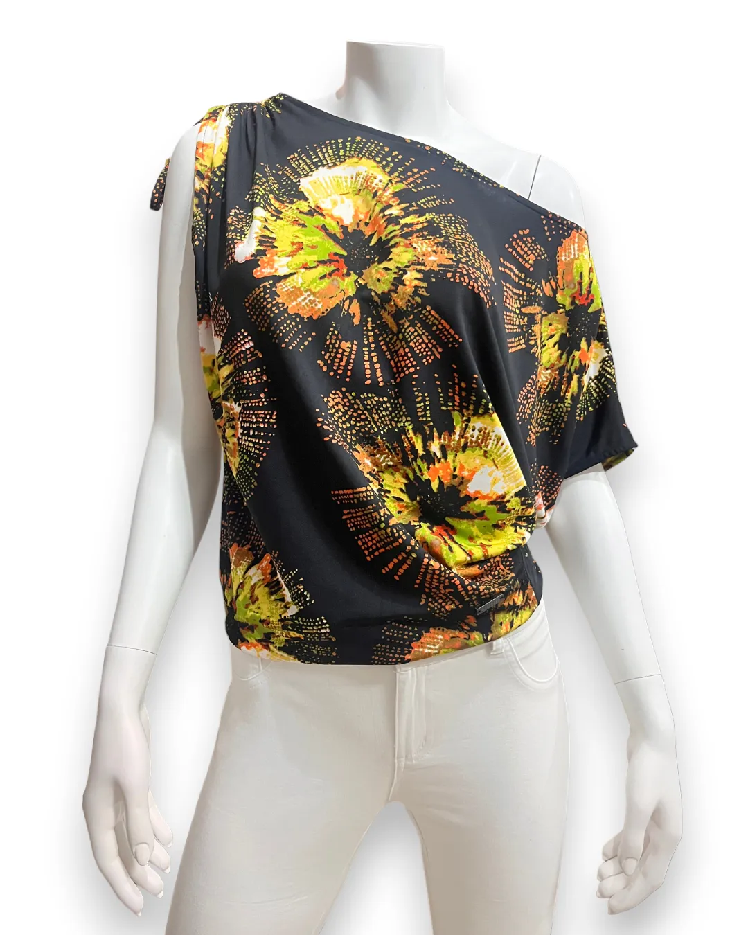 Kakena Top - Black & Yellow Print