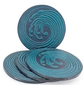 Leather Wave Coaster Set