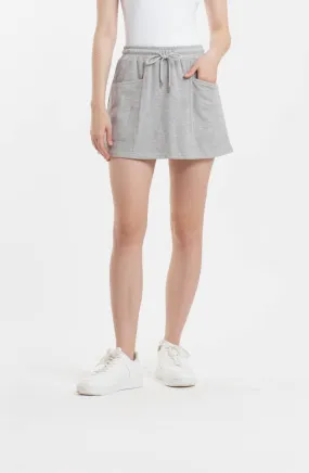 Light Grey Jersey Cargo Skirt