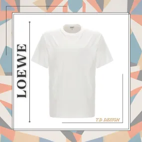 LOEWE  |Crew Neck Unisex Blended Fabrics Plain Cotton Short Sleeves