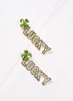 Lucky CZ Drop Earring GREEN