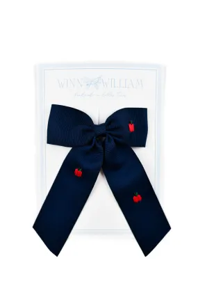 Medium Apple Orchard Bow - Navy