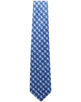 Navy and Blue Exploded Houndstooth Silk Tie