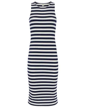 Navy and White Stripe Nura Midi Dress